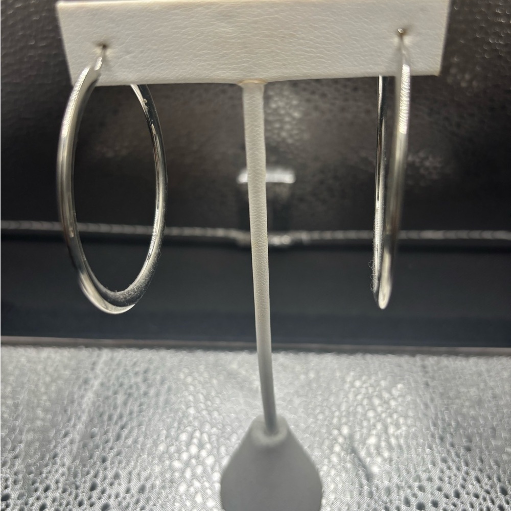 Elegant Silver Large Hoop Earrings